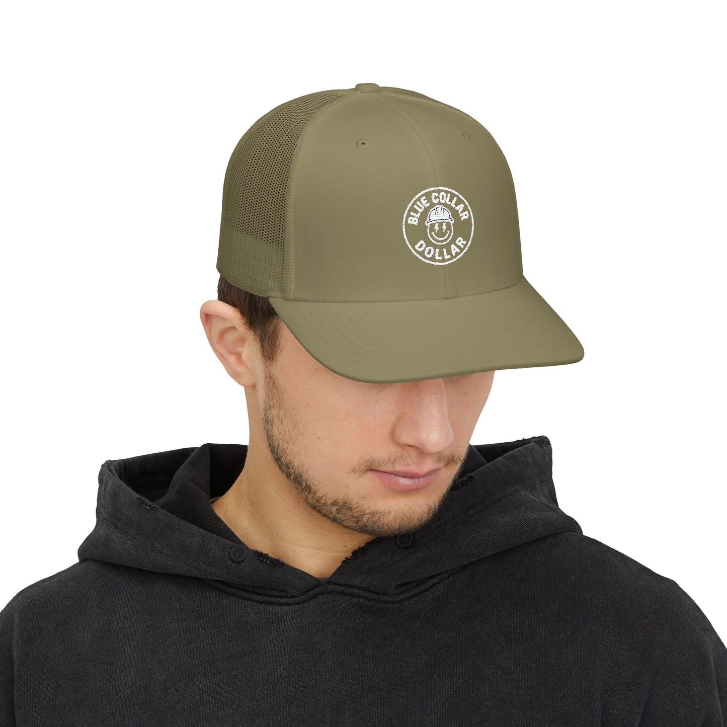 Blue Collar Dollar Embroidered Snapback Trucker Cap