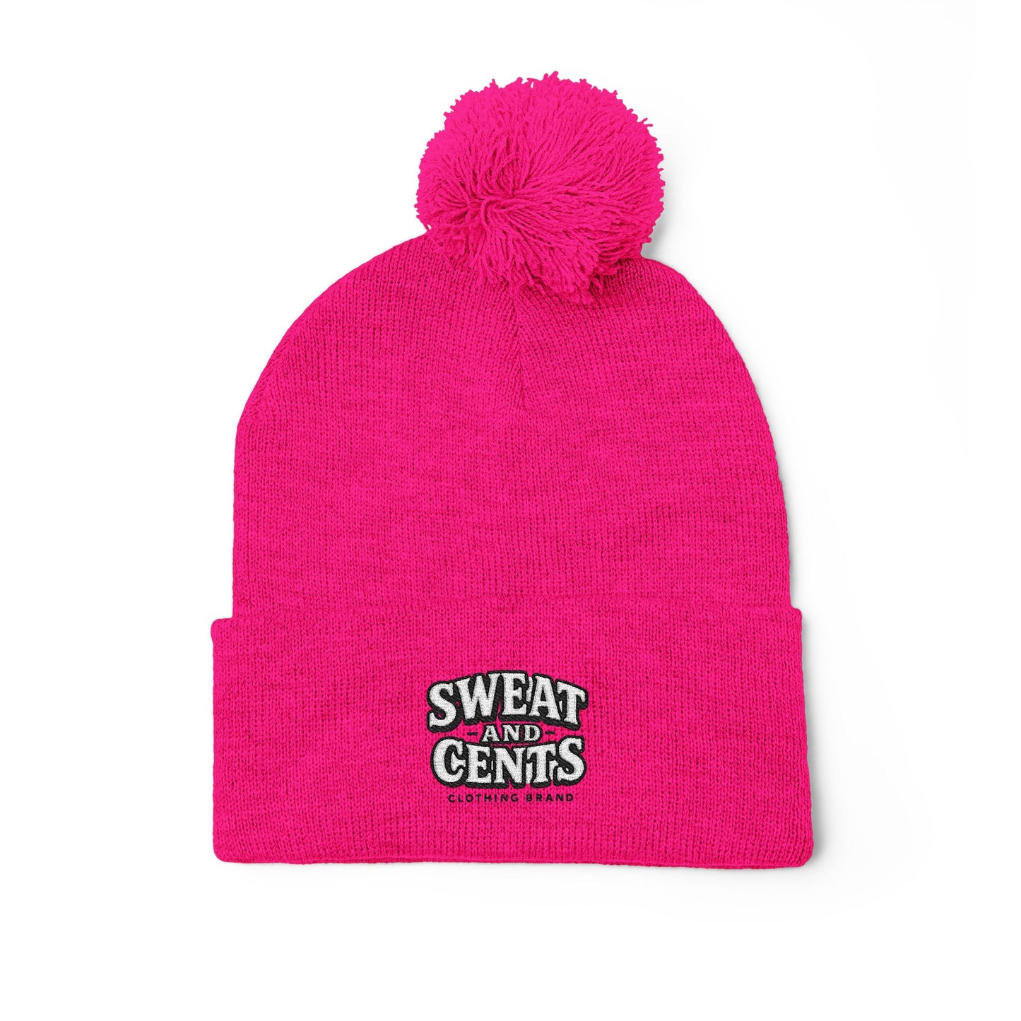 Sweat and Cents Pom-Pom Knit Cap