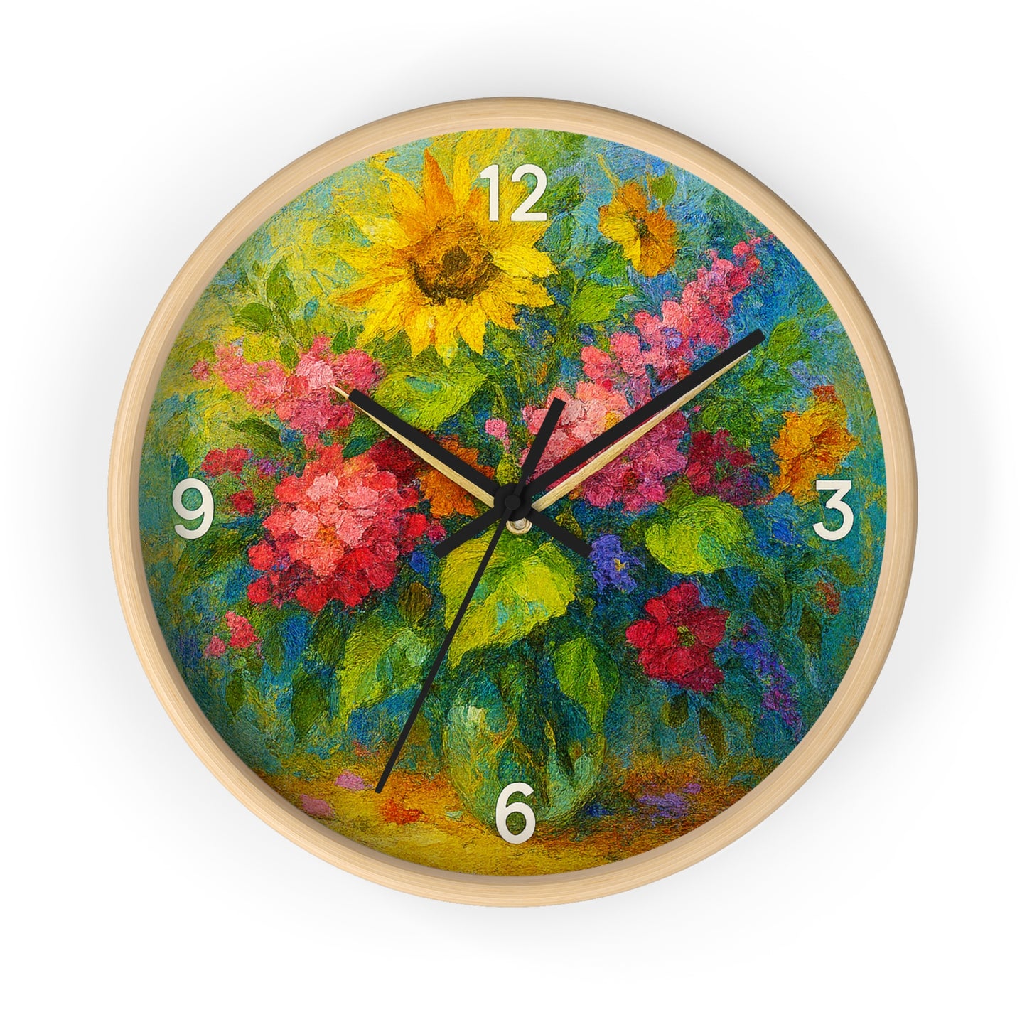 Vibrant Floral Wall Clock