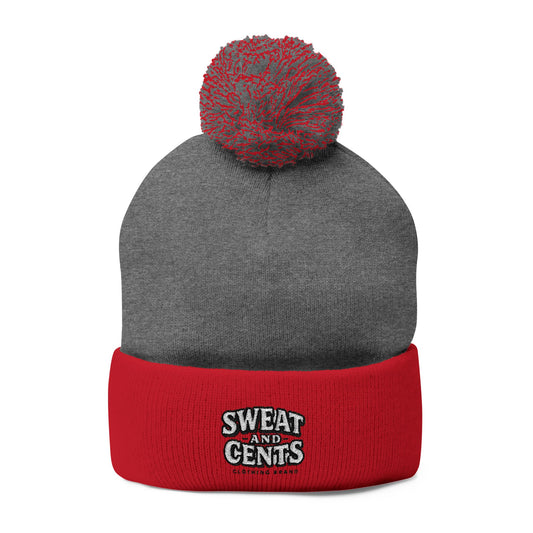 Sweat and Cents Pom-Pom Knit Cap