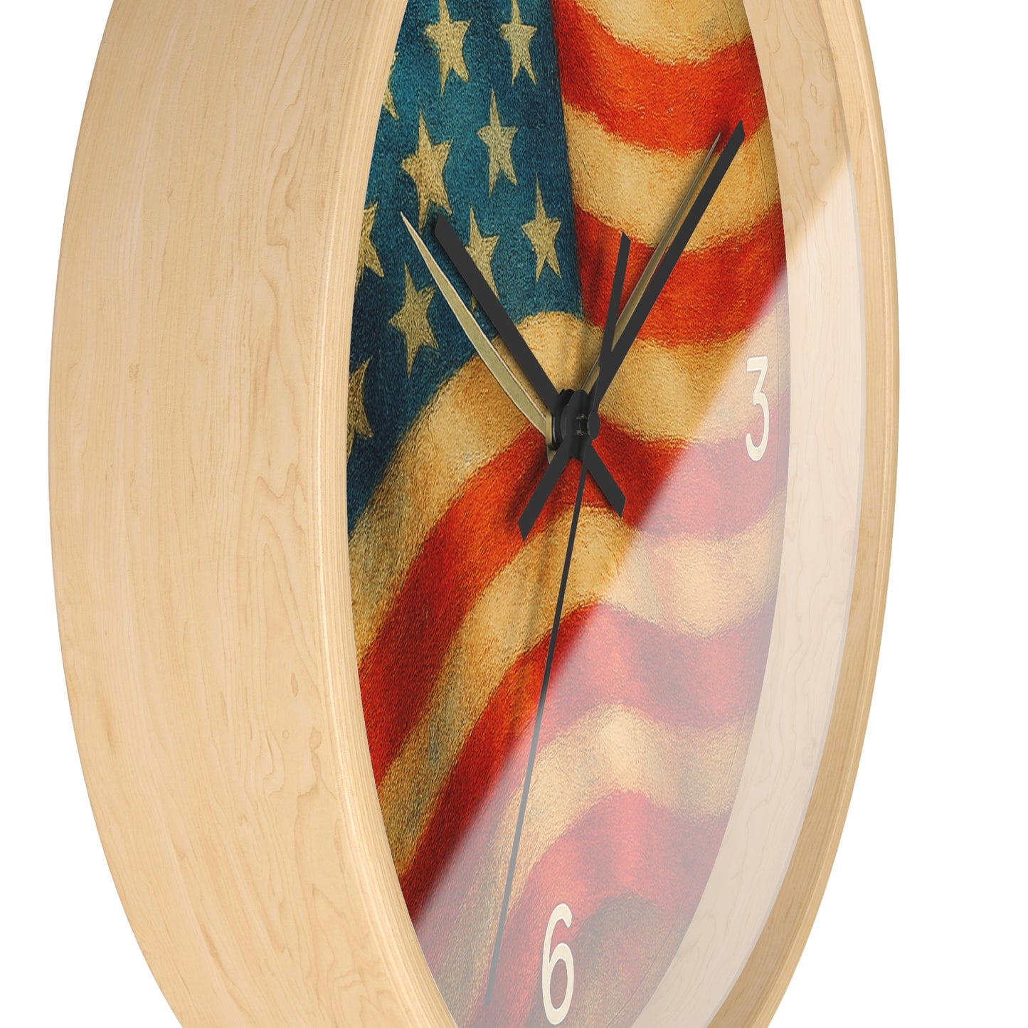 Patriotic American Flag Wall Clock