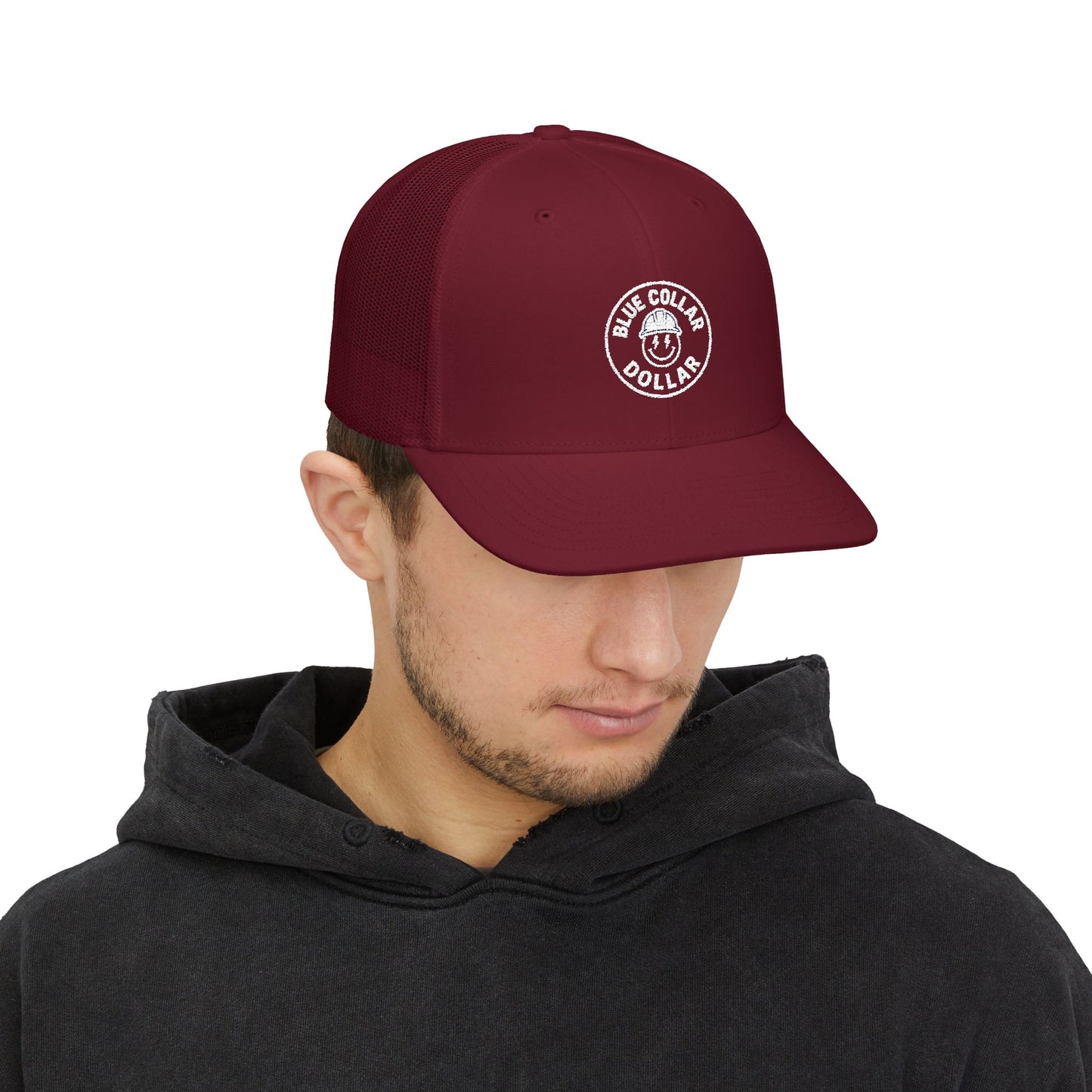 Blue Collar Dollar Embroidered Snapback Trucker Cap