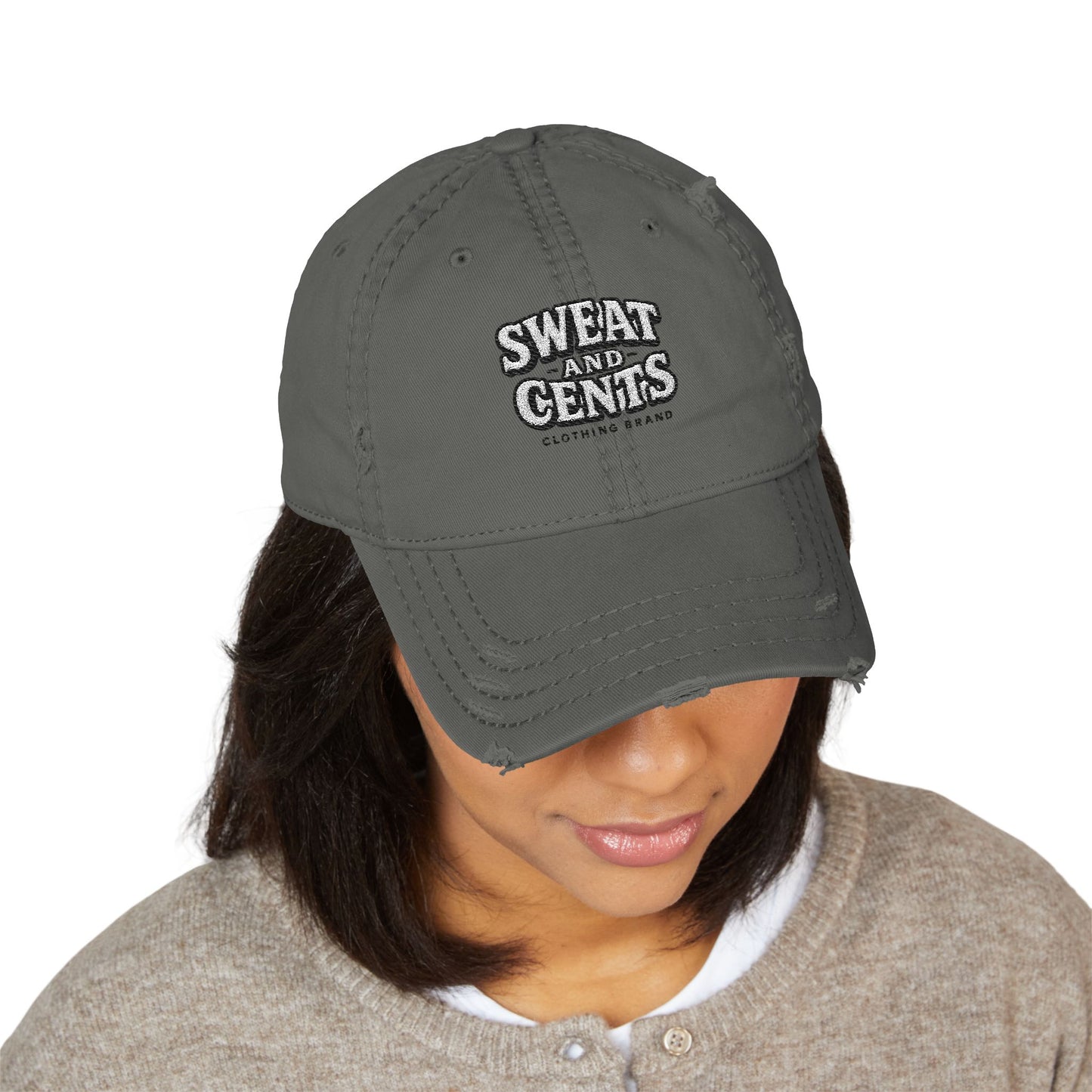 Sweat and Cents Distressed Dad Hat