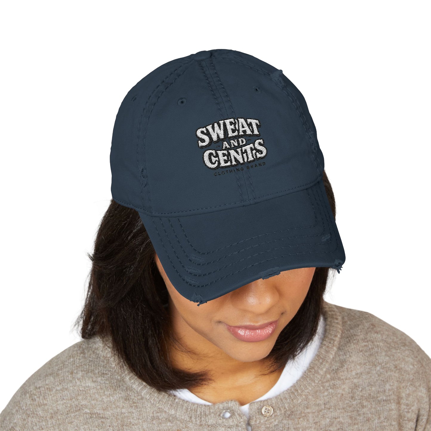 Sweat and Cents Distressed Dad Hat