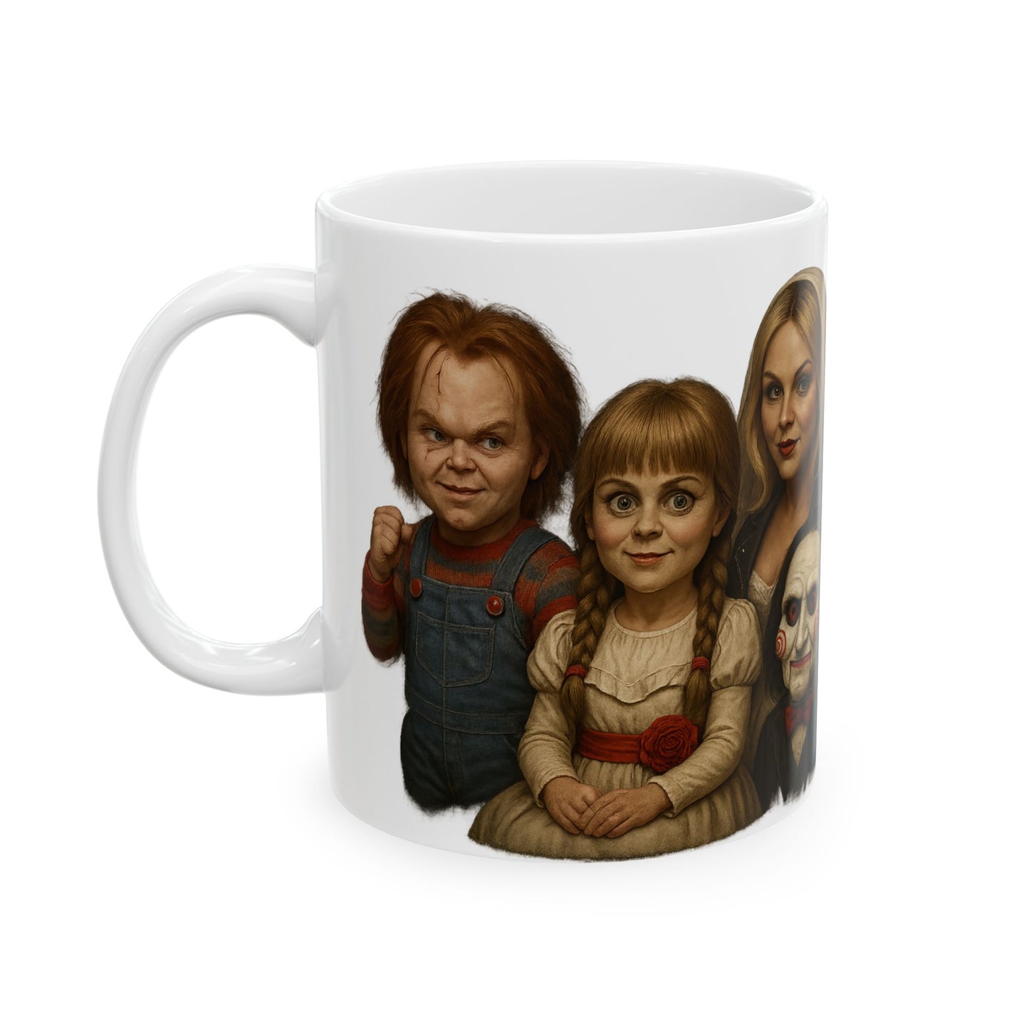 Spooky Horror Mug with Chucky, Annabelle, Jigsaw & Friends
