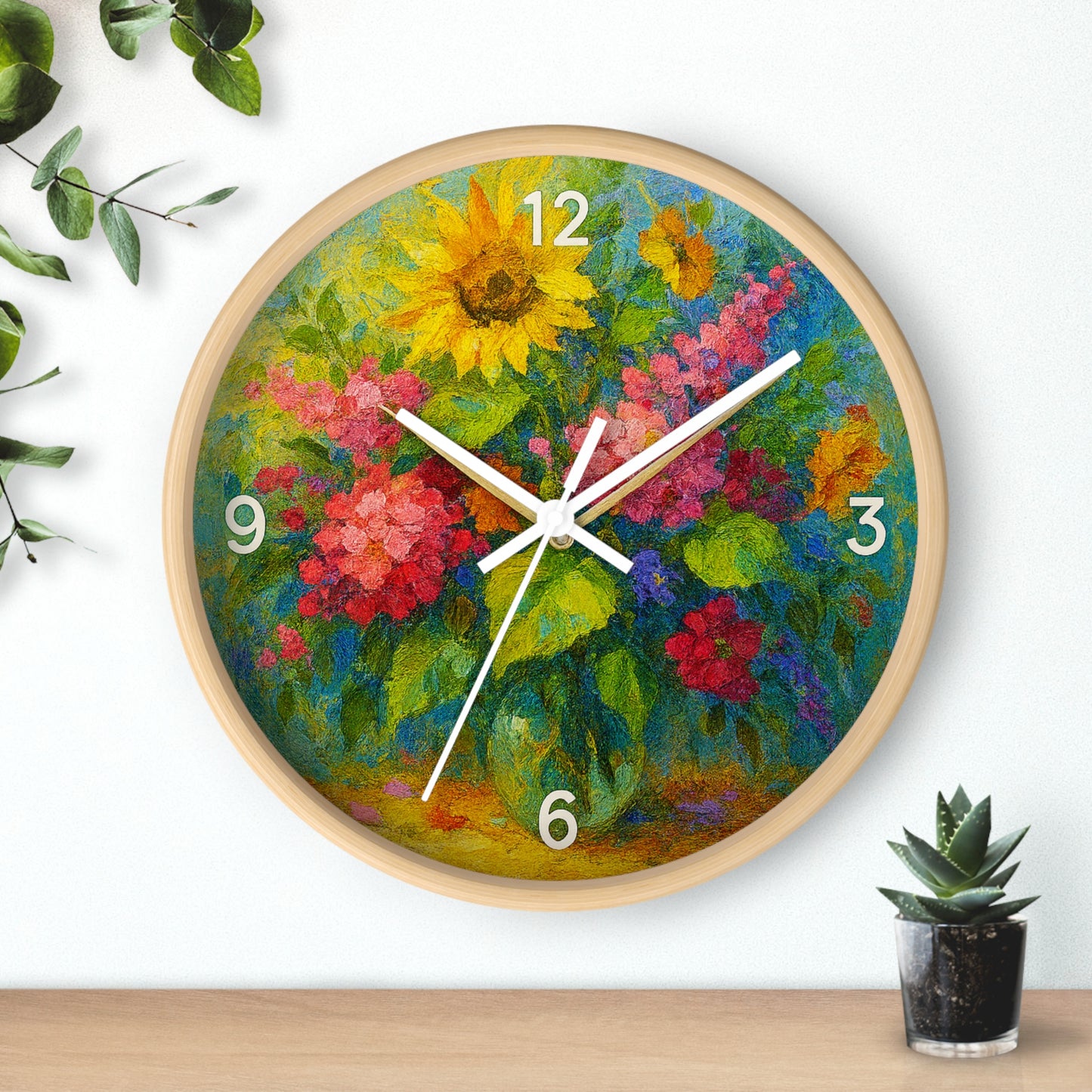Vibrant Floral Wall Clock