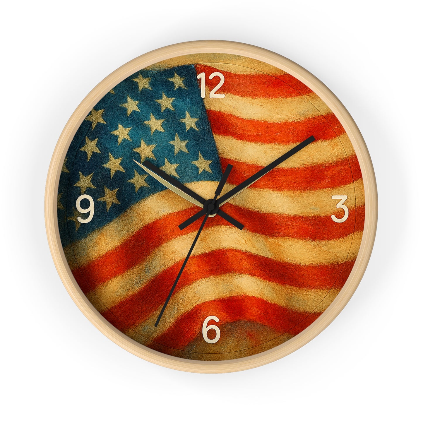 Patriotic American Flag Wall Clock