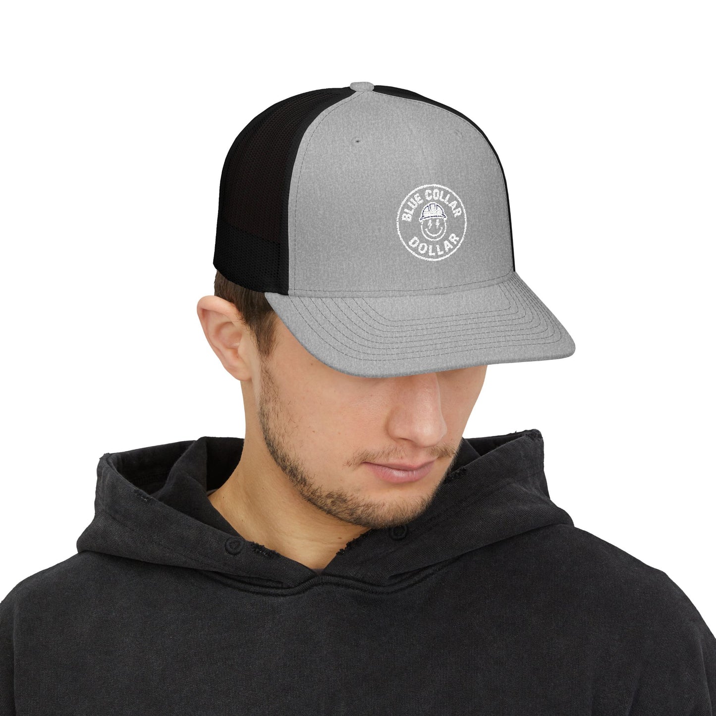 Blue Collar Dollar Embroidered Snapback Trucker Cap