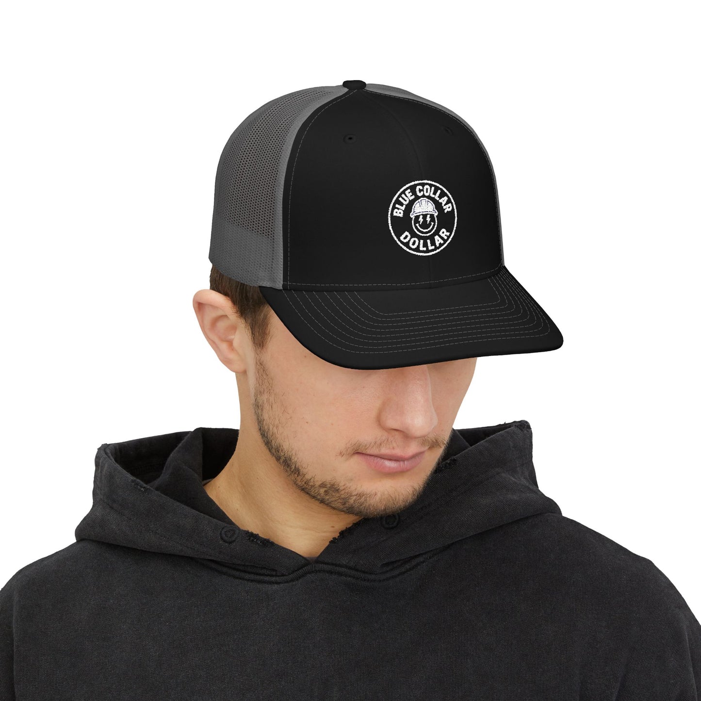 Blue Collar Dollar Embroidered Snapback Trucker Cap