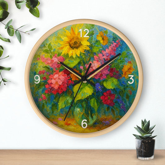 Vibrant Floral Wall Clock