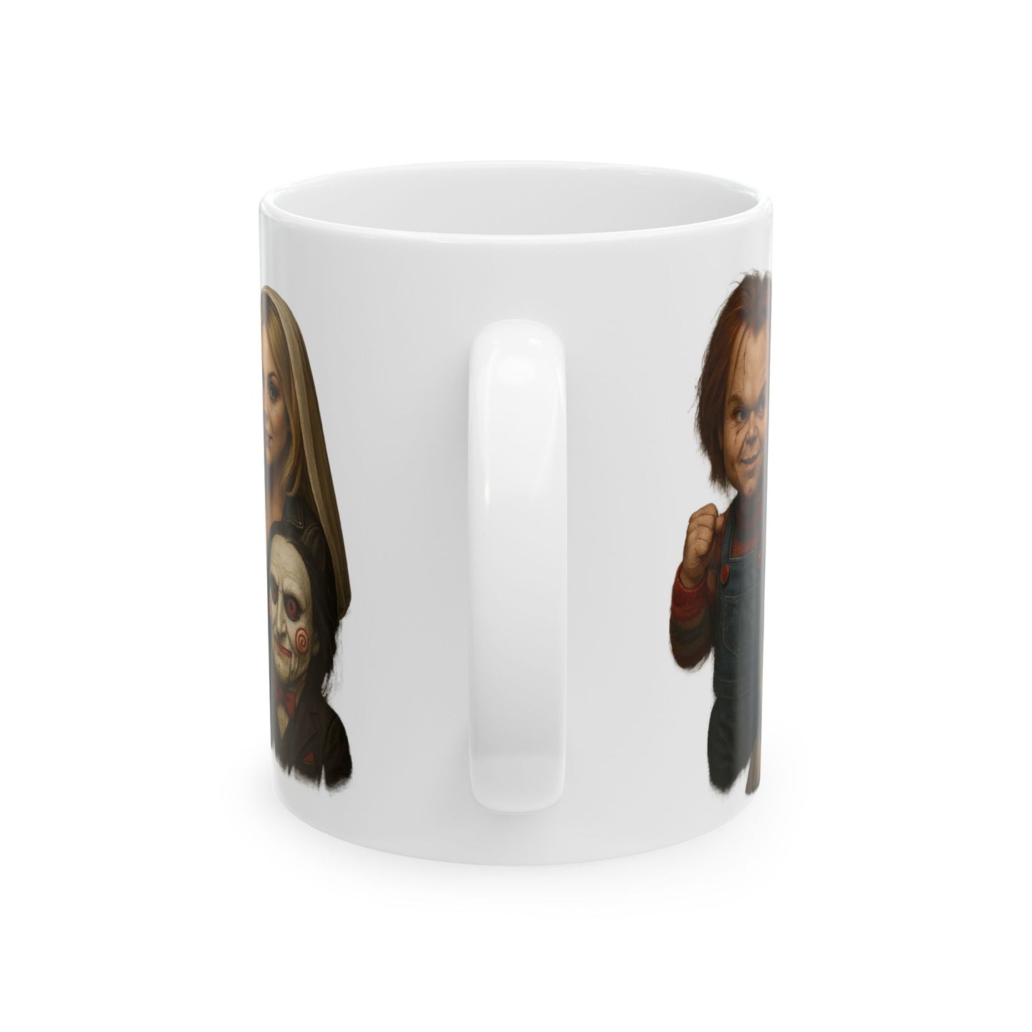 Spooky Horror Mug with Chucky, Annabelle, Jigsaw & Friends