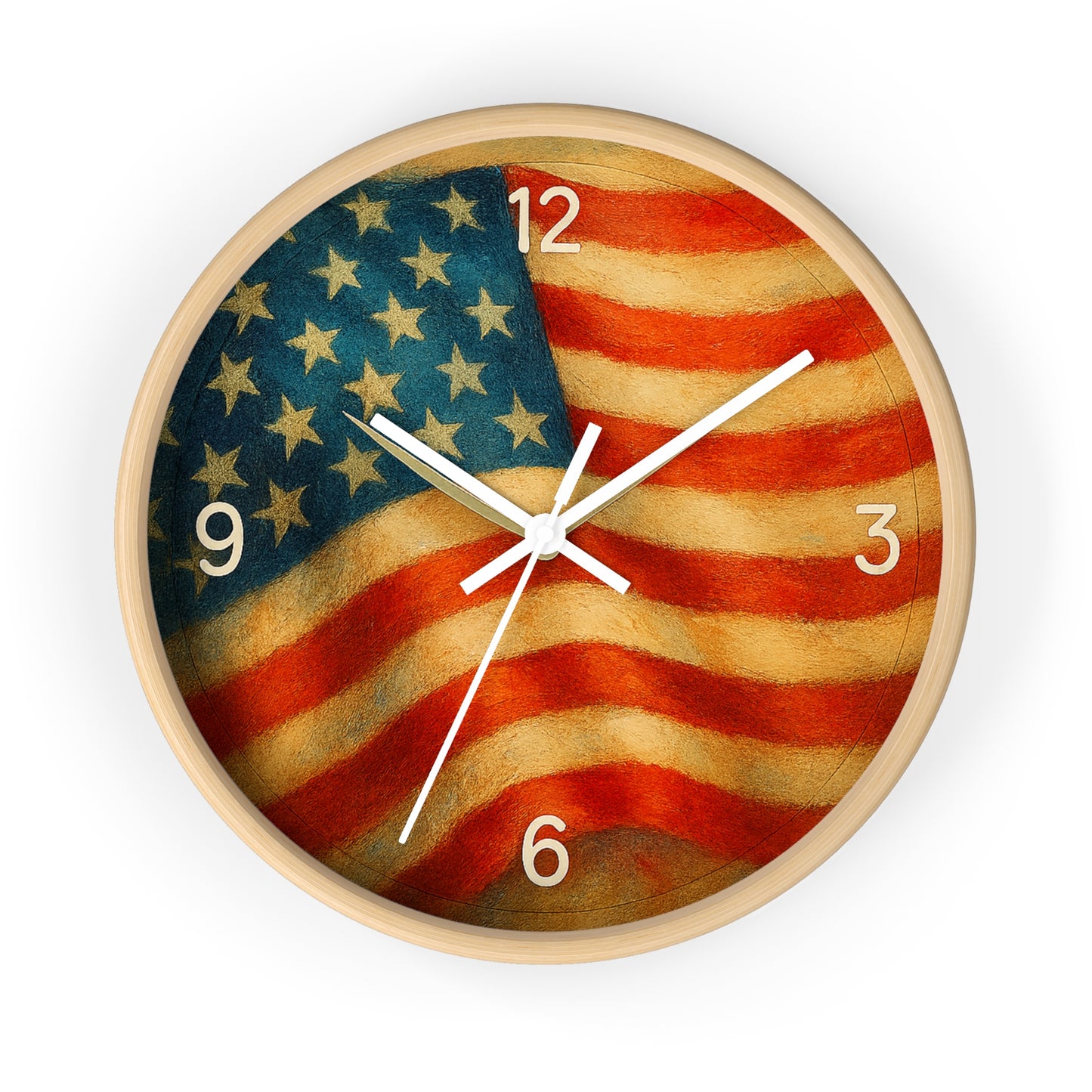 Patriotic American Flag Wall Clock