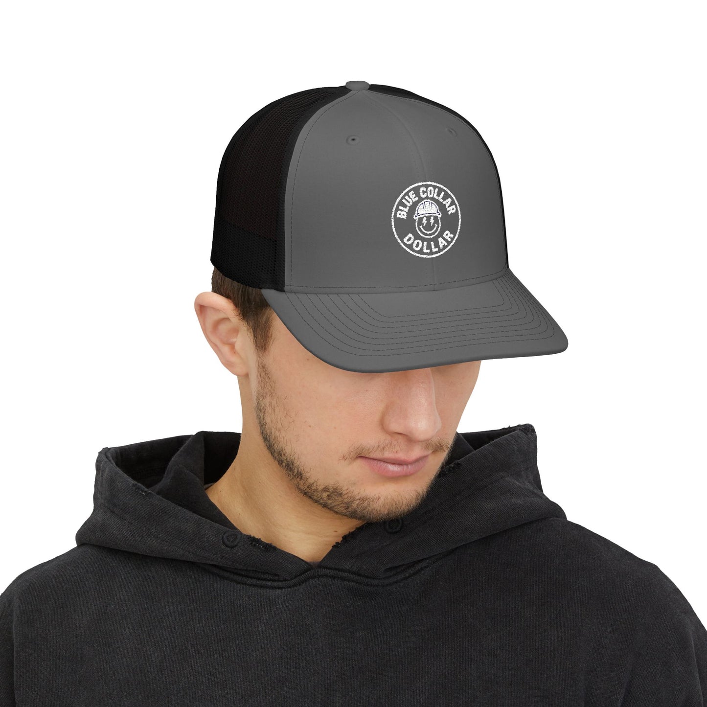 Blue Collar Dollar Embroidered Snapback Trucker Cap
