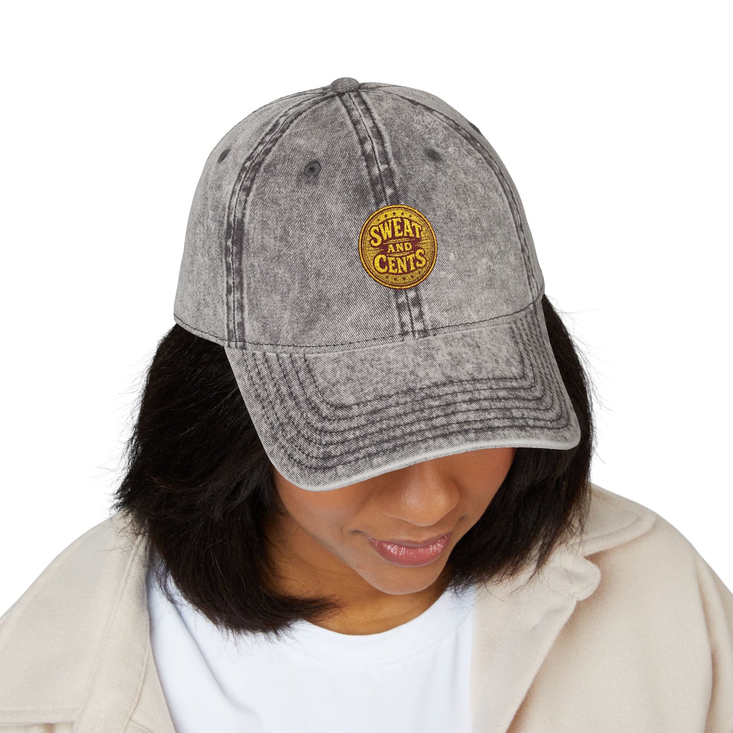 Sweat and Cents Vintage Embroidered Cap