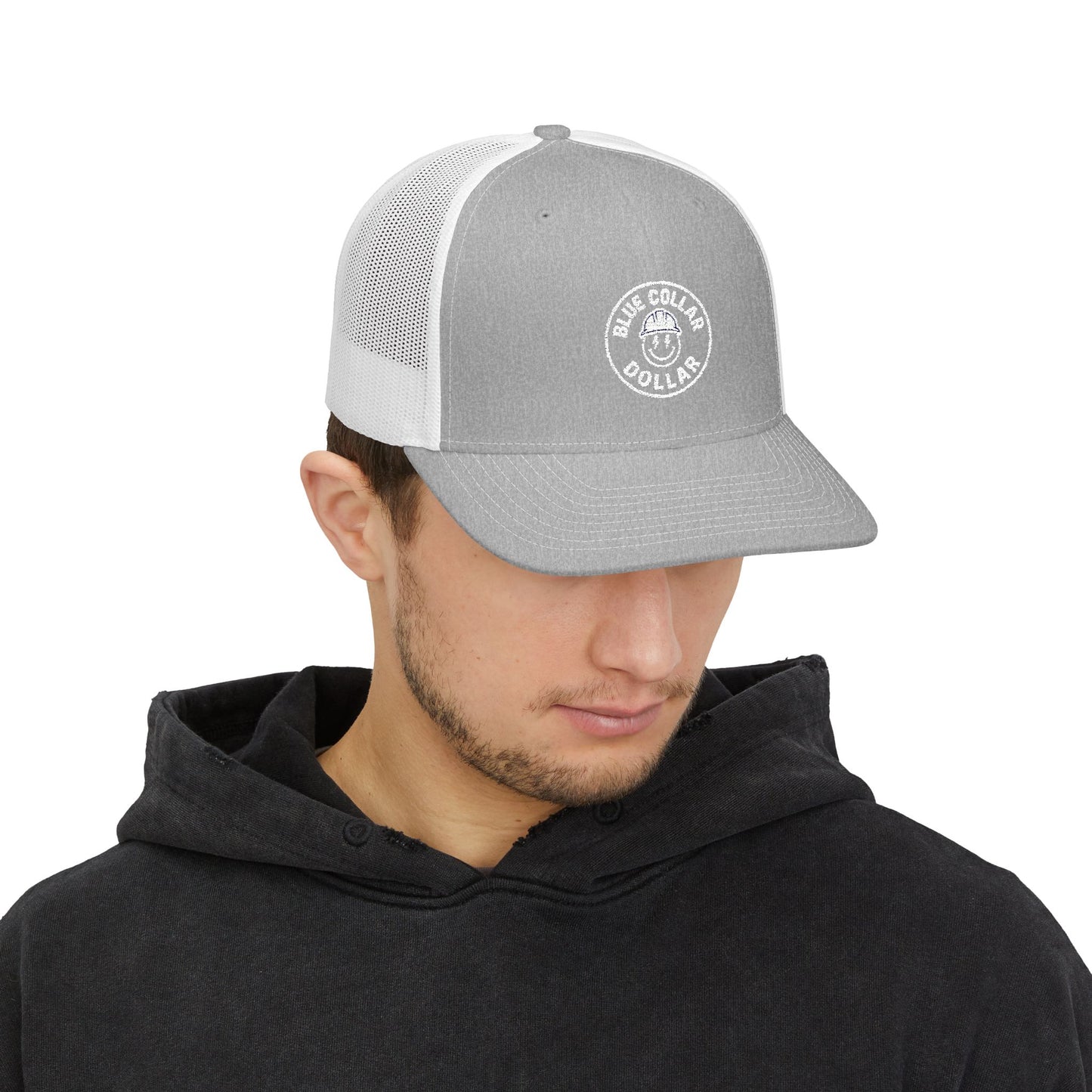 Blue Collar Dollar Embroidered Snapback Trucker Cap