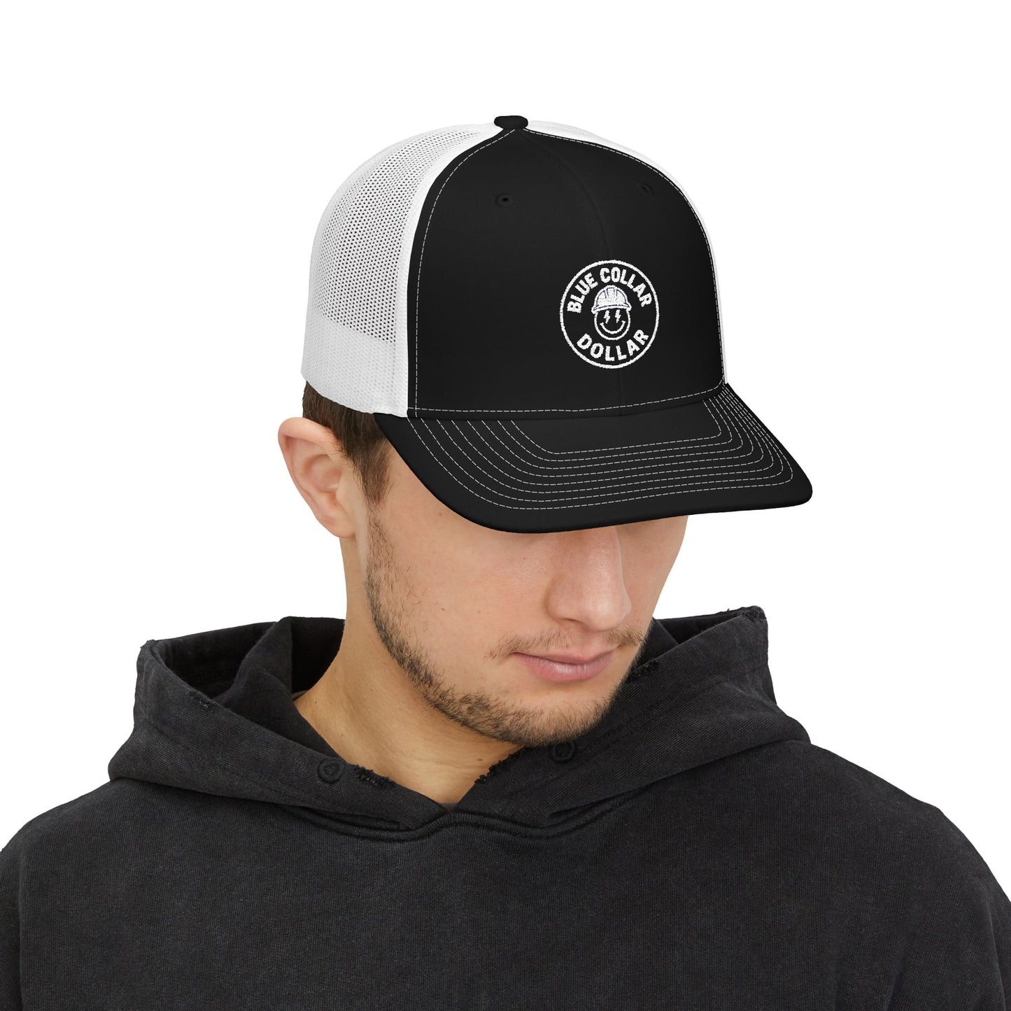 Blue Collar Dollar Embroidered Snapback Trucker Cap