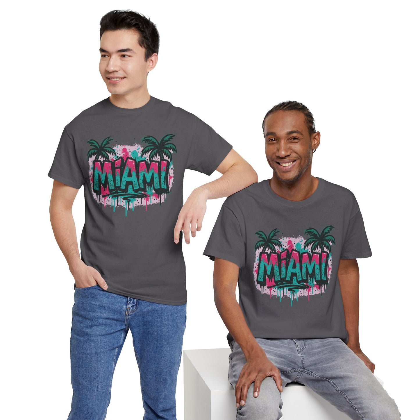 Miami Tropical Vibe Graffiti Tee