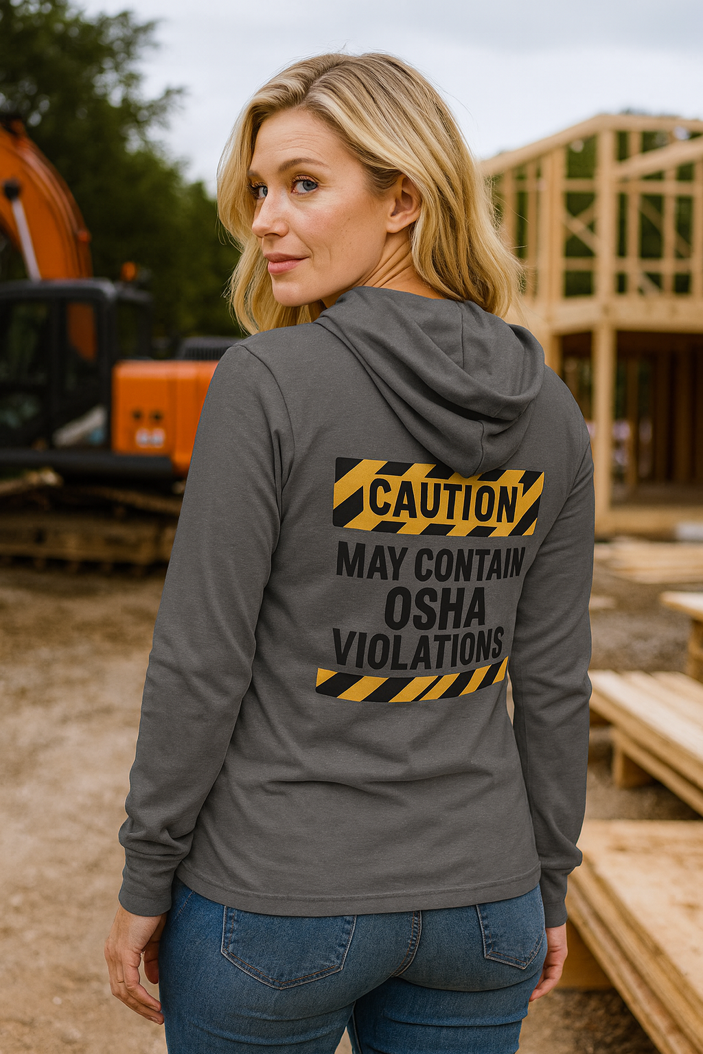 Caution OSHA Violations Unisex Hooded Long Sleeve Tee