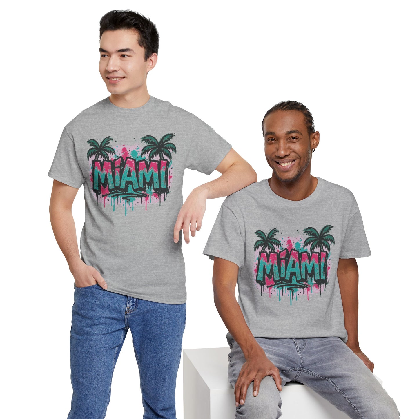 Miami Tropical Vibe Graffiti Tee