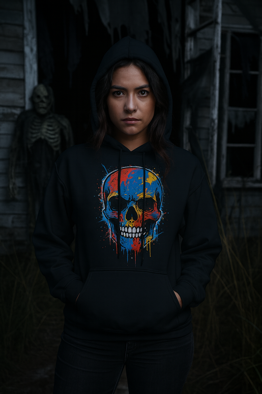 Retro Skull Pullover Hoodie