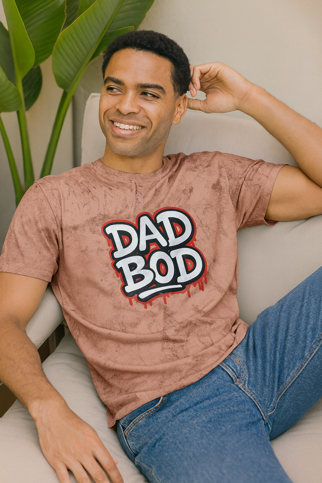 Dad Bod Unisex Heavyweight Tie-Dye Crewneck T-Shirt