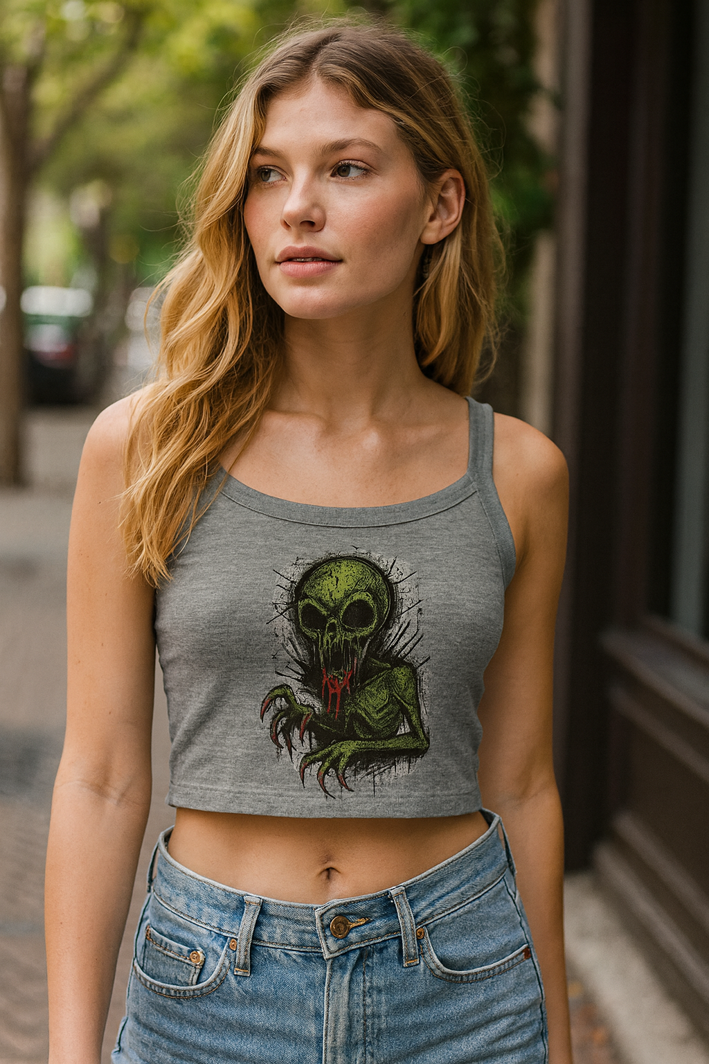 Alien Horror Women's Micro Ribbed Scoop Tank