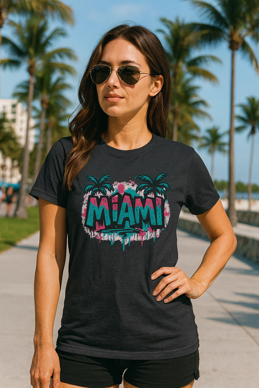 Miami Tropical Vibe Graffiti Tee